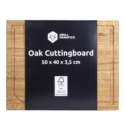 Grill Fanatics Cutting Board Oak 50 x 40 x 3 cm