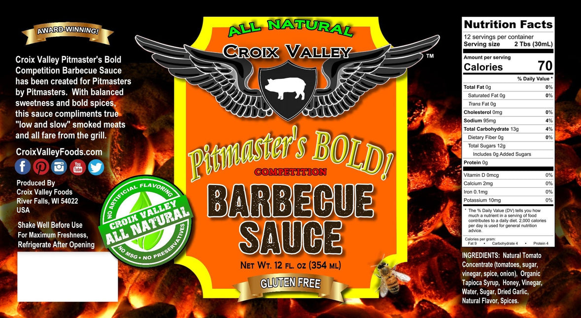 Croix Valley Pitmaster's Bold Competition Barbecue Sauce 12 oz