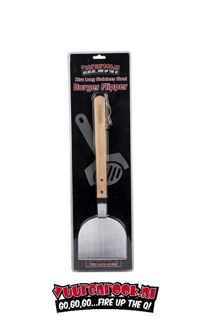 Vuur&amp;Rook Xtra Long Stainless Steel Burger Flipper