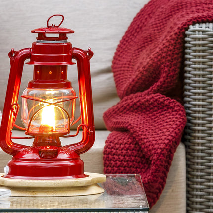 Original Feuerhand Storm Lantern Ruby Red LED