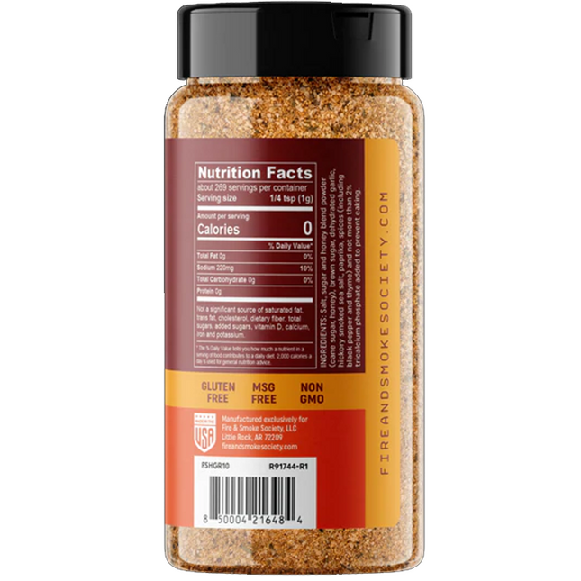 Fire&Smoke Honey Garlic BBQ Rub 9.5 oz