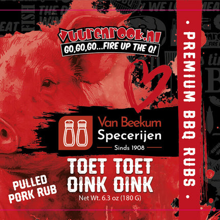 Vuur&Rook Toet Toet Oink Oink Rub 180 gram