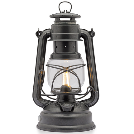 Original Feuerhand Storm Lantern Metalic Gray LED