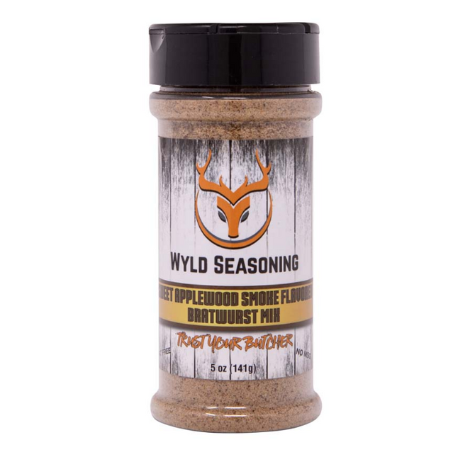 Butcher BBQ Wyld Seasoning Sweet Applewood Smoked Bratwurst 5oz