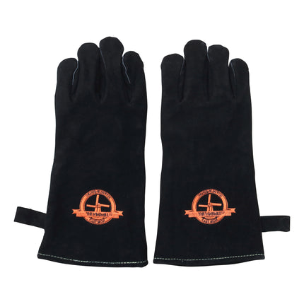 The Windmill set of 2 leather BBQ gloves