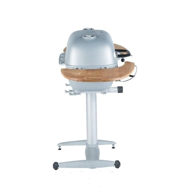 PK360 Grill &amp; Smoker Silber mit Beistelltischen aus Teakholz