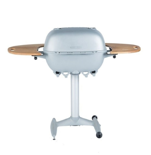 PK360 Grill &amp; Smoker Silber mit Beistelltischen aus Teakholz