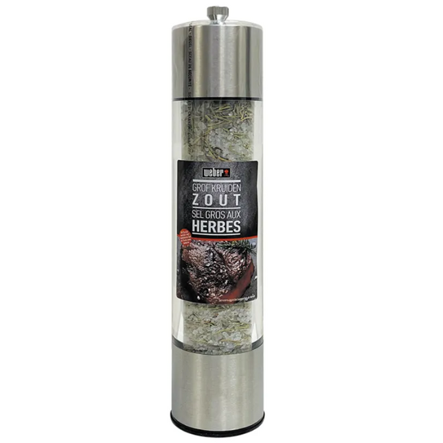 Weber Stainless Steel Refillable Stainless Steel Mill Coarse Sea Salt 210 grams