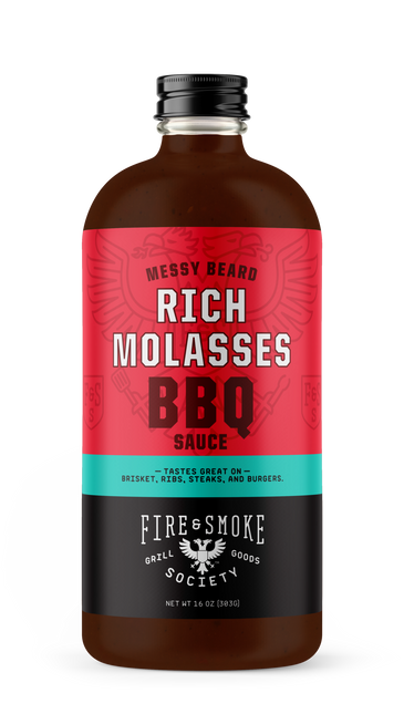 Fire&Smoke Messy Beard Stout Beer Coffee & Molasses BBQ Sauce 16.4 oz