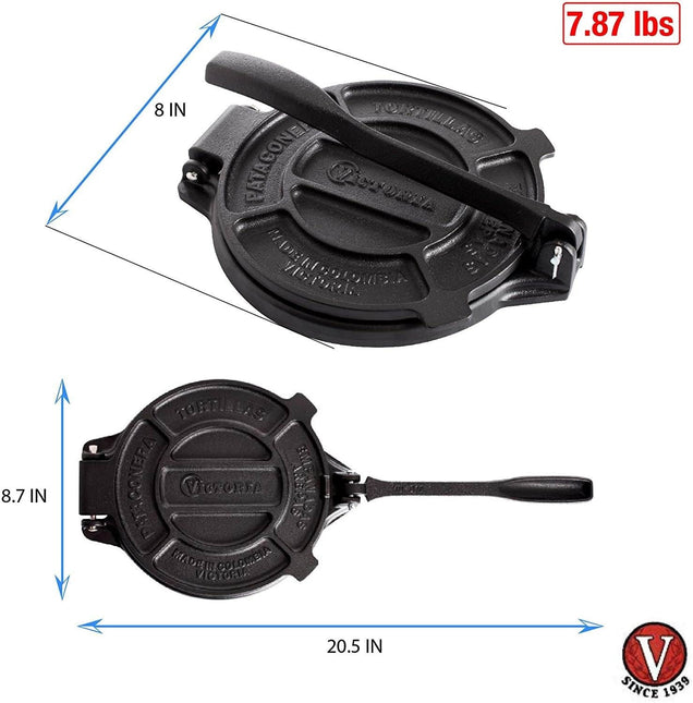 Victoria Cast Iron Tortilla Press 20 cm