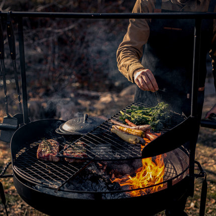 Barebones Cowboy Fire Pit Grill System