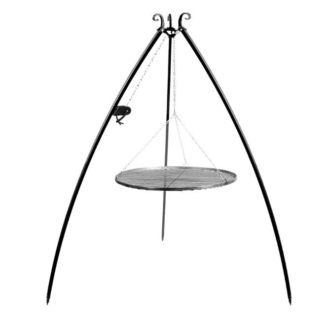 Cookking-Stativ mit Riemenscheibe und schwarzem Stahlgitter 200 cm