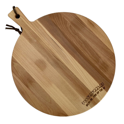 Vuur&amp;Rook Pure Wood Serving Board Round 35cm + Pizza from our own Oven