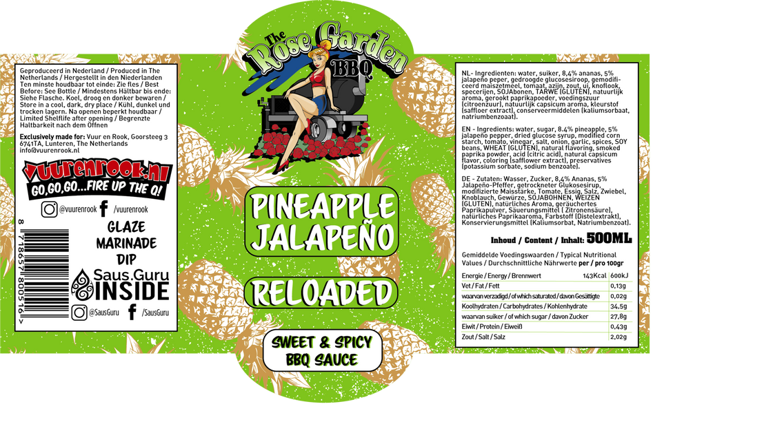 The Rose Garden Pineapple Jalapeno BBQ Sauce 500 ml