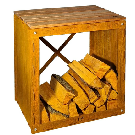 Fikki Holz-Fußhocker mit Aufbewahrung