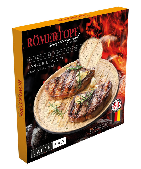 Römertopf Grillplaat Rond met Ribbels