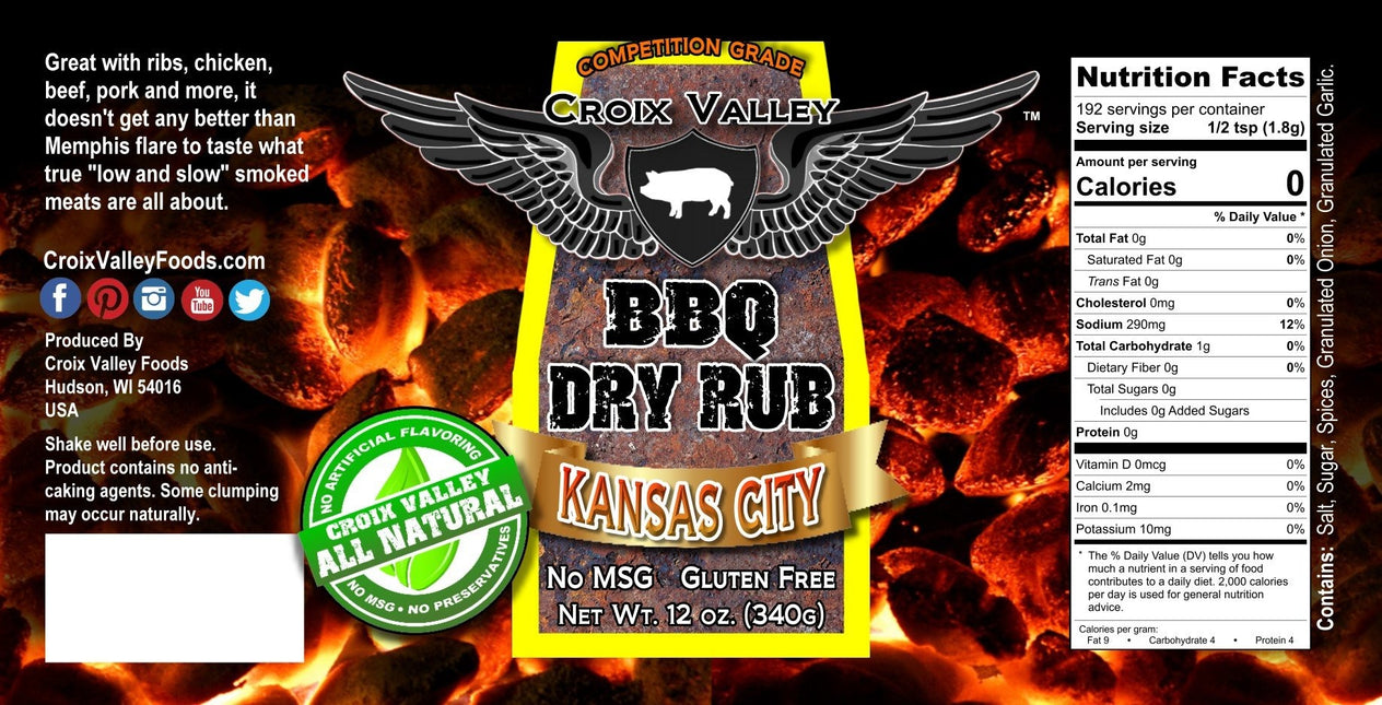 Croix Valley Kansas City BBQ Dry Rub 12 oz