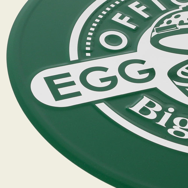 Big Green Egg, runde Texttafel, grüner offizieller Eierkopf 