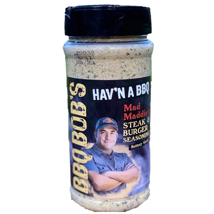 BBQ Bob’s Hav’n A BBQ Mad Maddie’s Steak and Burger (Garlic Butter) Seasoning 11oz