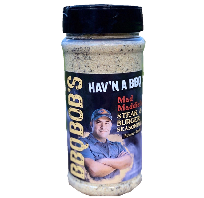 BBQ Bob's Hav'n A BBQ Mad Maddie's Steak and Burger (Garlic Butter) Seasoning 11oz