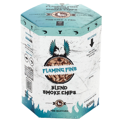 Smokey Goodness Flaming Fins Smoke Chips blend Alder, Apple &amp; Cherry 1600 ml 