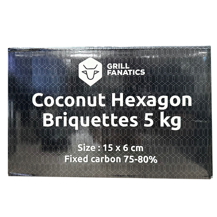 Grill Fanatics Coconut Hexagon Briquettes Tubes 5 kg