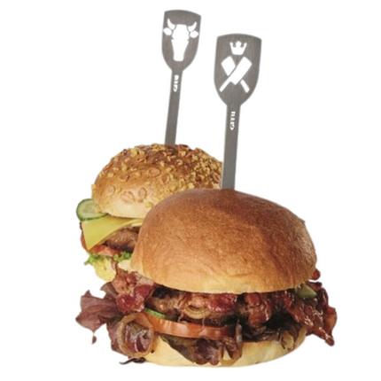 GEFU RVS Burger Skewers 'Bull & Axe' 2 stuks