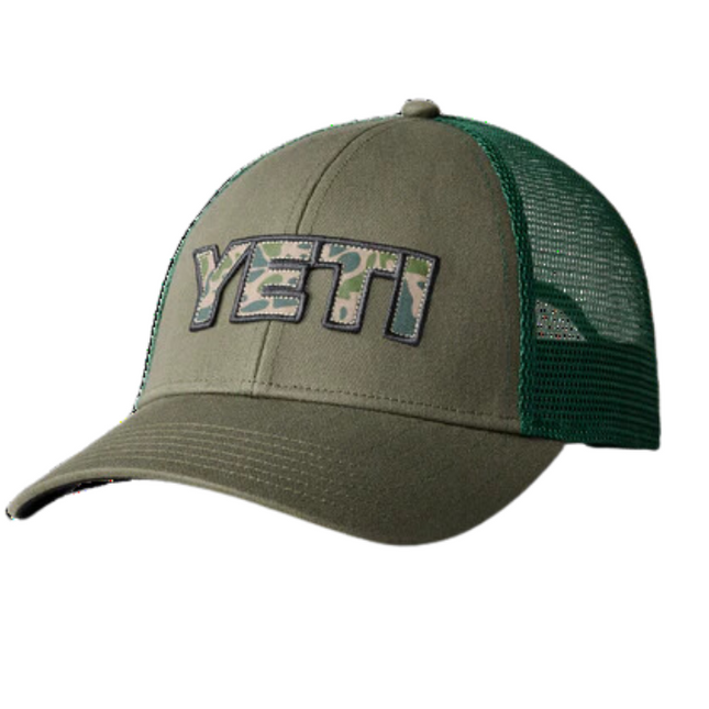 Yeti Trucker Cap With Camouflage Badge Olive