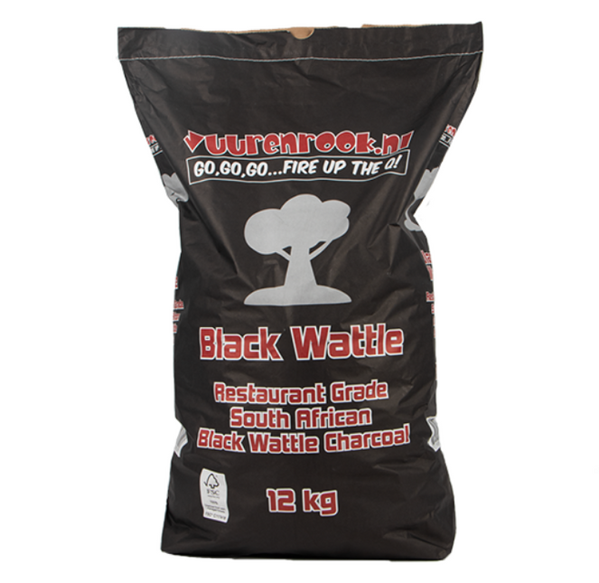 Vuur&Rook Restaurant Grade South African Black Wattle Charcoal 12 kg