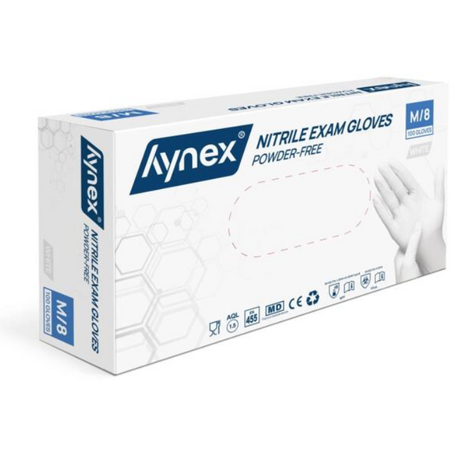 Hynex Nitrile Gloves Xtra Strong White 100 pieces Medium