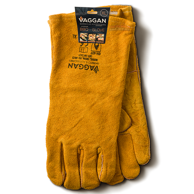 Vaggan Leather Heat Resistant BBQ Gloves 2 pieces