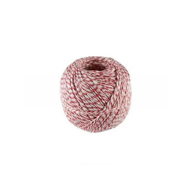 Sausage yarn / rope red/white