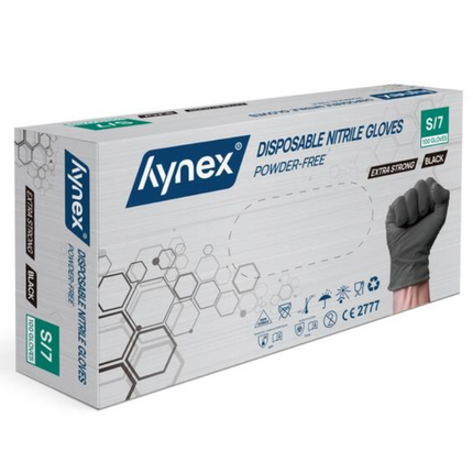 Hynex Nitril Handschoenen Xtra Strong Zwart 100 stuks Small