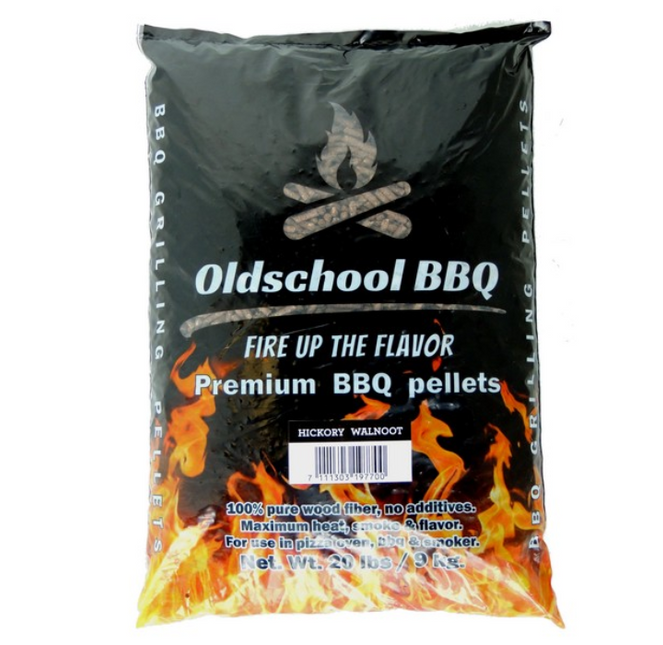 Oldschool BBQ Hickory Walnoot Pellets 9 kg