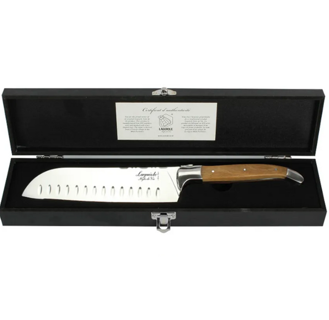 Laguiole Santoku Knife Olive Wood