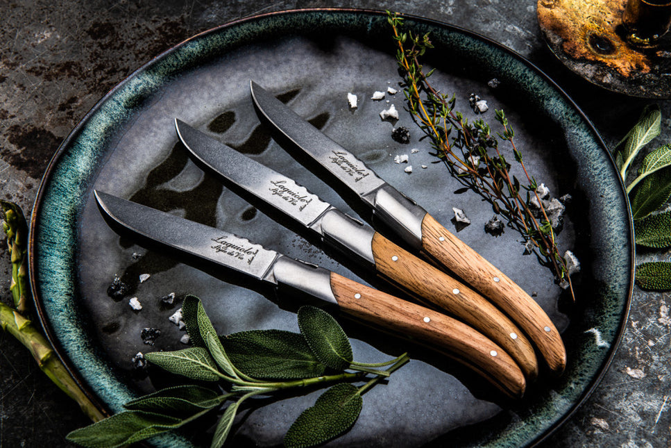 Luxury Line Steak Knives Oak Stonewash