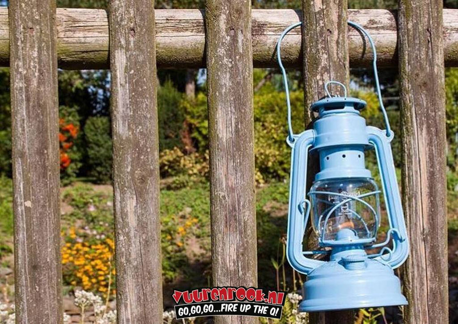 Original Feuerhand Storm Lantern Pastel Blue