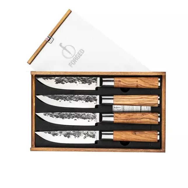 Forged Forged Olive Steakmessen XXL 4 stuks