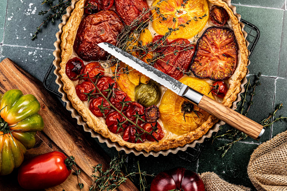 Forged Forged Olive Universeel Mes Gekarteld