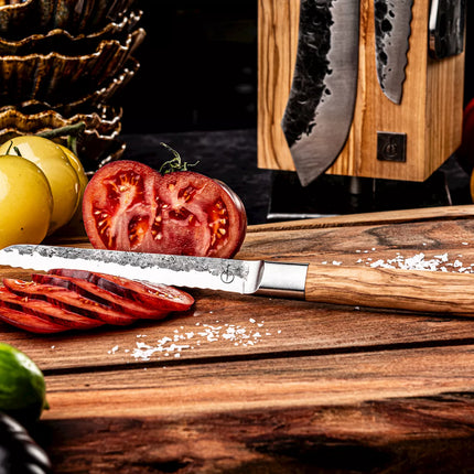 Forged Forged Olive Universeel Mes Gekarteld