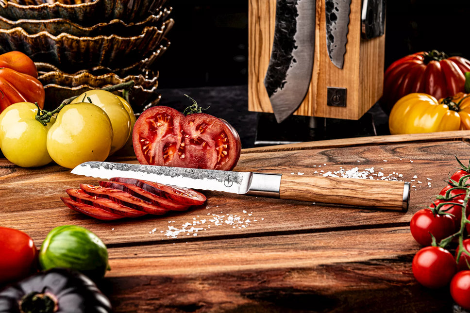 Forged Forged Olive Universeel Mes Gekarteld