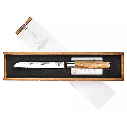 Forged Forged Olive Universeel Mes Gekarteld