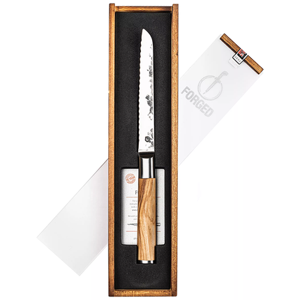 Forged Forged Olive Universeel Mes Gekarteld