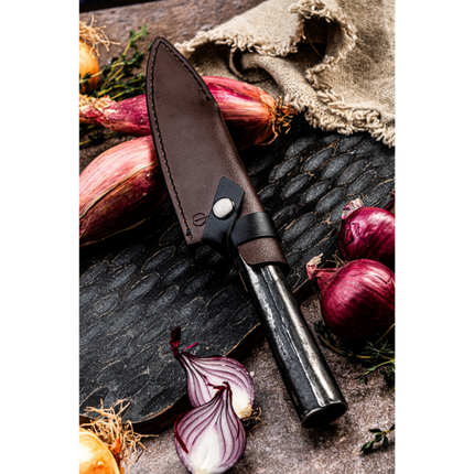 Forged Leather Forged Leren Hoes Koksmes 16cm