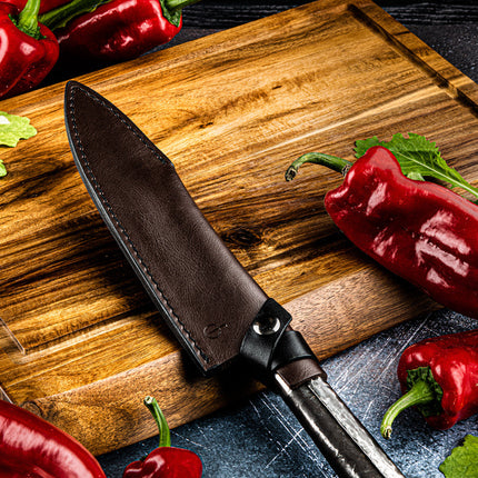 Forged Leather Forged Leren Hoes Koksmes 20,5 cm