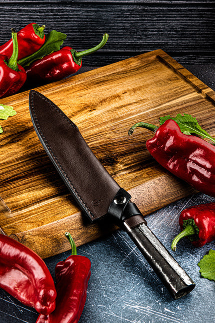 Forged Leather Forged Leren Hoes Koksmes 20,5 cm