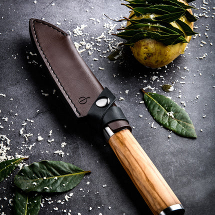 Forged Leather Forged Leren Hoes Santokumes 14cm