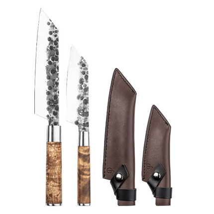 Forged VG10 Forged Bunka Messenset met Lederen Hoes