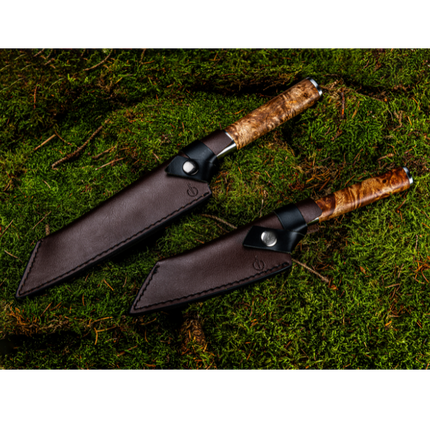 Forged VG10 Forged Bunka Messenset met Lederen Hoes