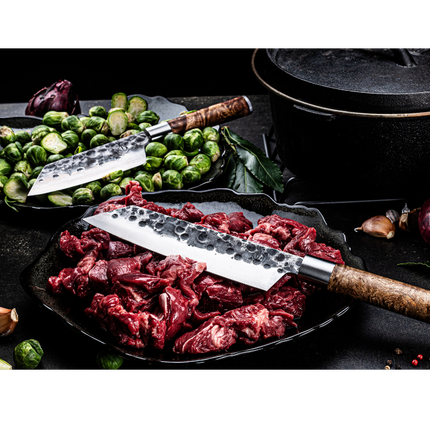 Forged VG10 Forged Bunka Messenset met Lederen Hoes